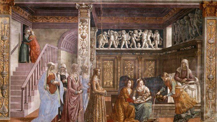 GHIRLANDAIO, Domenico Birth of Mary China oil painting art